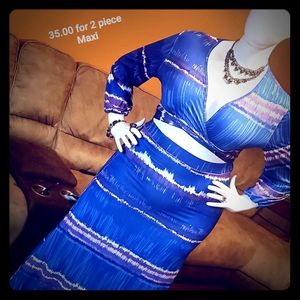 SEXY 2 PIECE TIE DYE MAXI SKIRT AND CROP TOP!